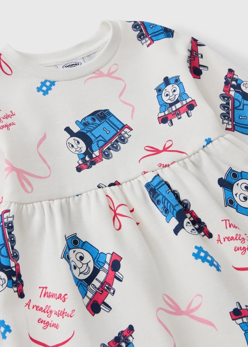 Thomas & Friends Girls Cream Long Sleeve Dress (1-7yrs) - 1-1.5 Yrs Image 2
