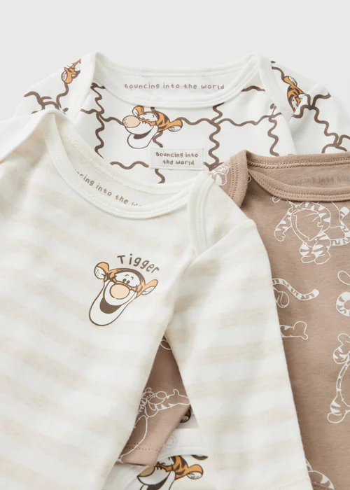 3 Pack Baby Beige Tigger Bodysuit (Newborn-18 mnths) - First Size Image 2