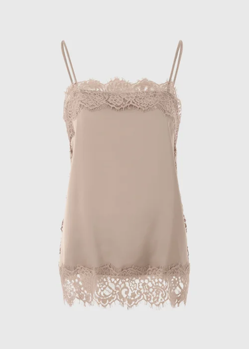 Papaya Petite Mocha Satin Lace Cami Top - 6 Image 4