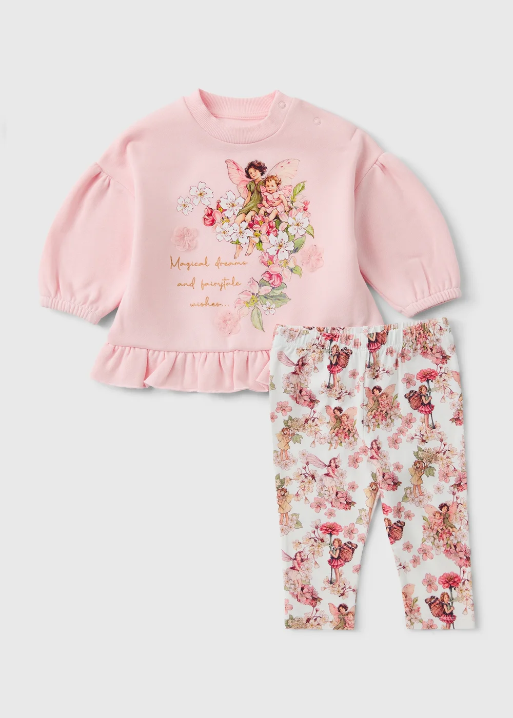 Baby Pink Fairies Top & Legging Set (0-23mths) - Up to 1 Month Image 1
