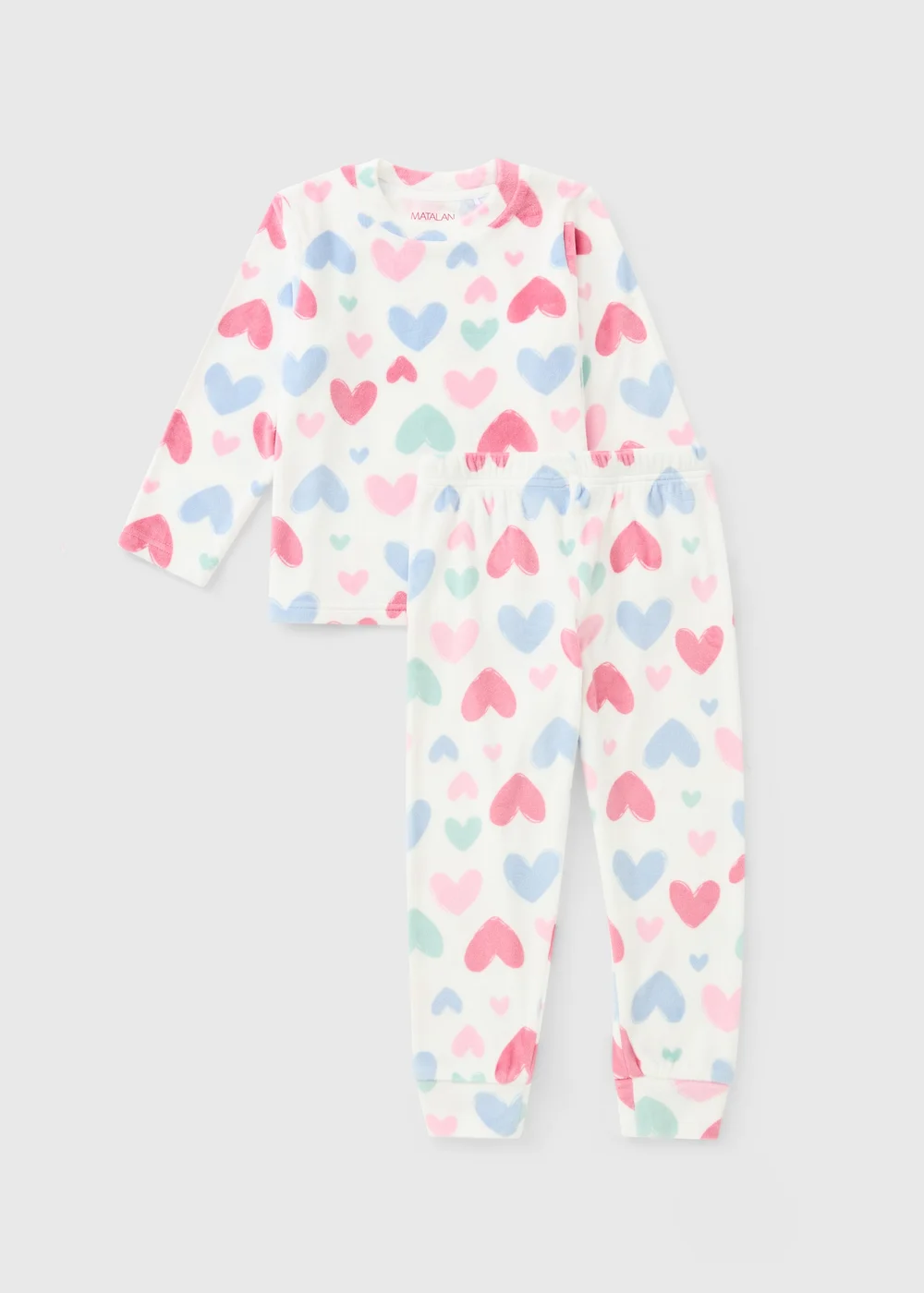 Pastel Heart Print Pyjama Set (1-13 Yrs) - 1-1.5 Yrs Image 1
