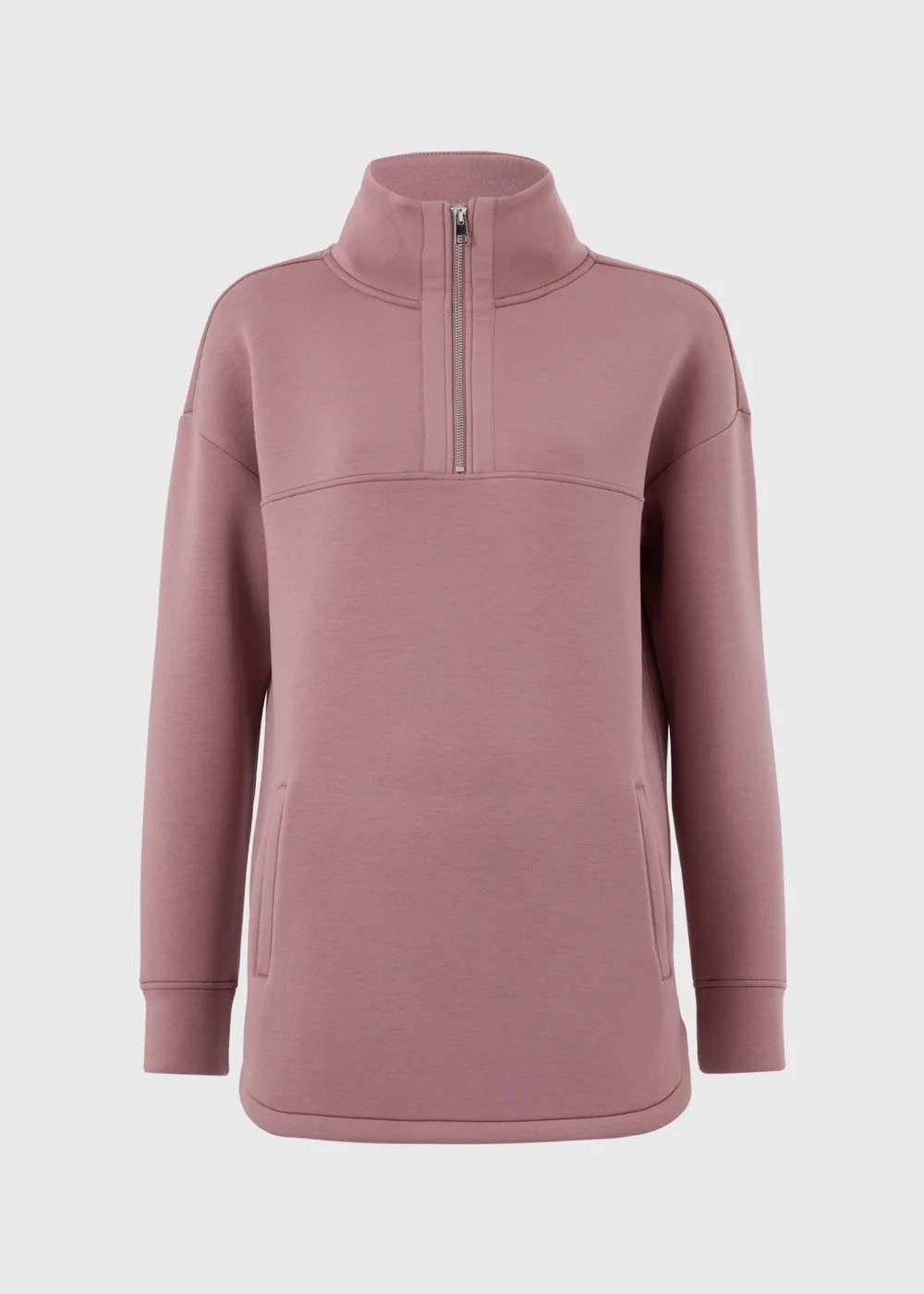 Souluxe Mauve Scuba Half Zip Sweatshirt - XS Image 5