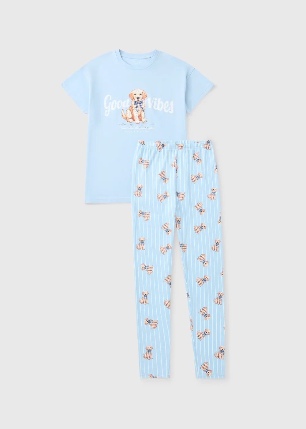 Girls Blue Golden Retriever Pyjamas (7-13 Yrs) - 7 Yrs Image 1