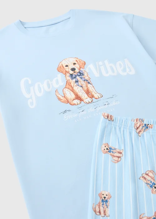 Girls Blue Golden Retriever Pyjamas (7-13 Yrs) - 7 Yrs Image 2