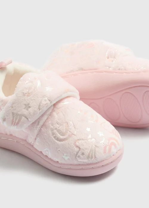 Girls Unicorn Cupsole Slipper (Younger 4-12) - 4 Infants Image 2