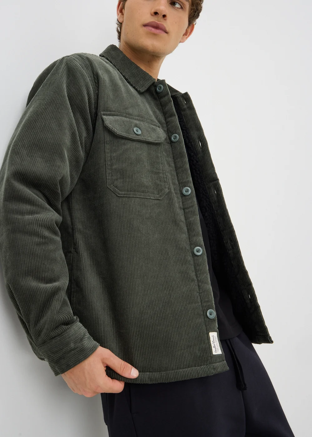 Green Cord Borg Overshirt Shacket - S Image 2