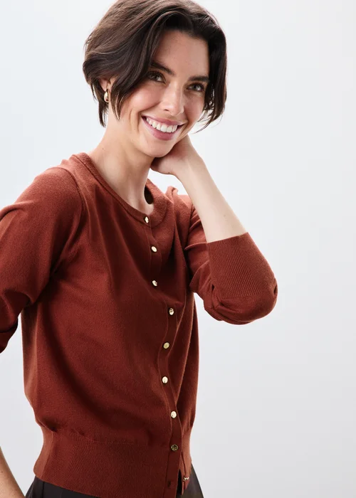 Orange Button Through Cardigan - 8 Image 3