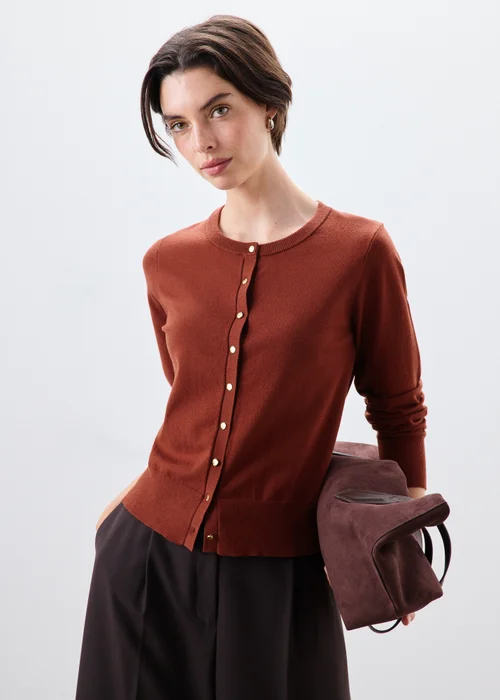Orange Button Through Cardigan - 8 Image 1