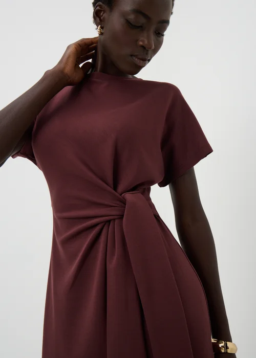 Chocolate Tie Waist Midi Dress - 8 Image 1