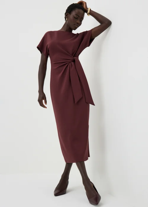 Chocolate Tie Waist Midi Dress - 8 Image 2