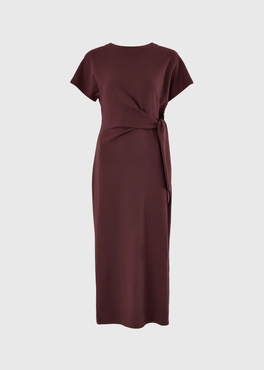 Chocolate Tie Waist Midi Dress - 8 Image 2