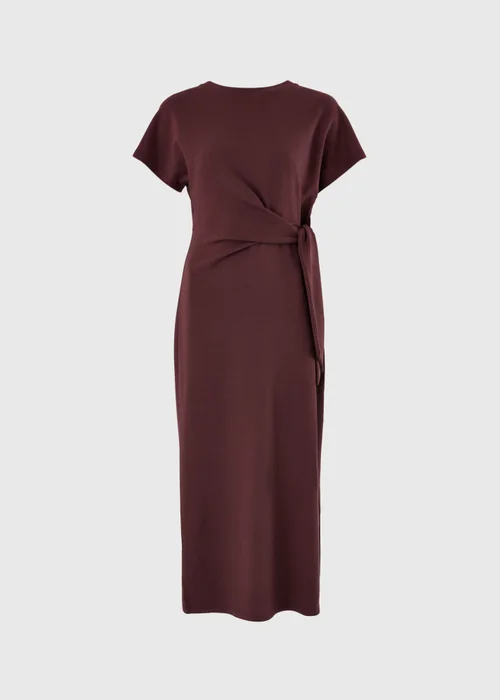 Chocolate Tie Waist Midi Dress - 8 Image 2