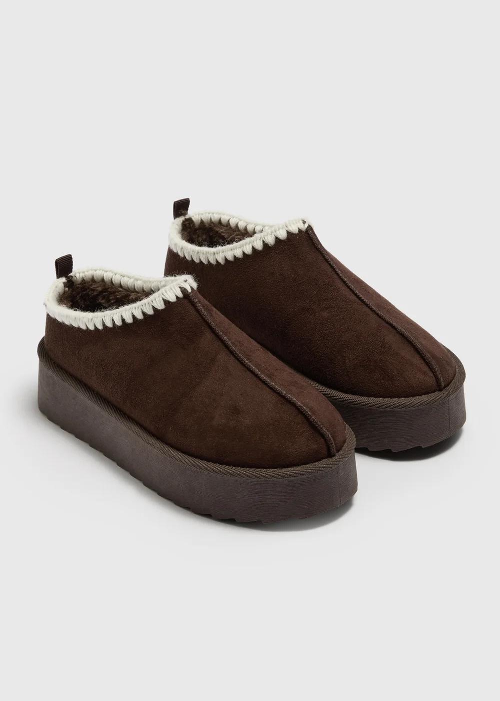 Girls Brown Platform Snug Mule (Younger 12-Older 5) - 12 Infants Image 1