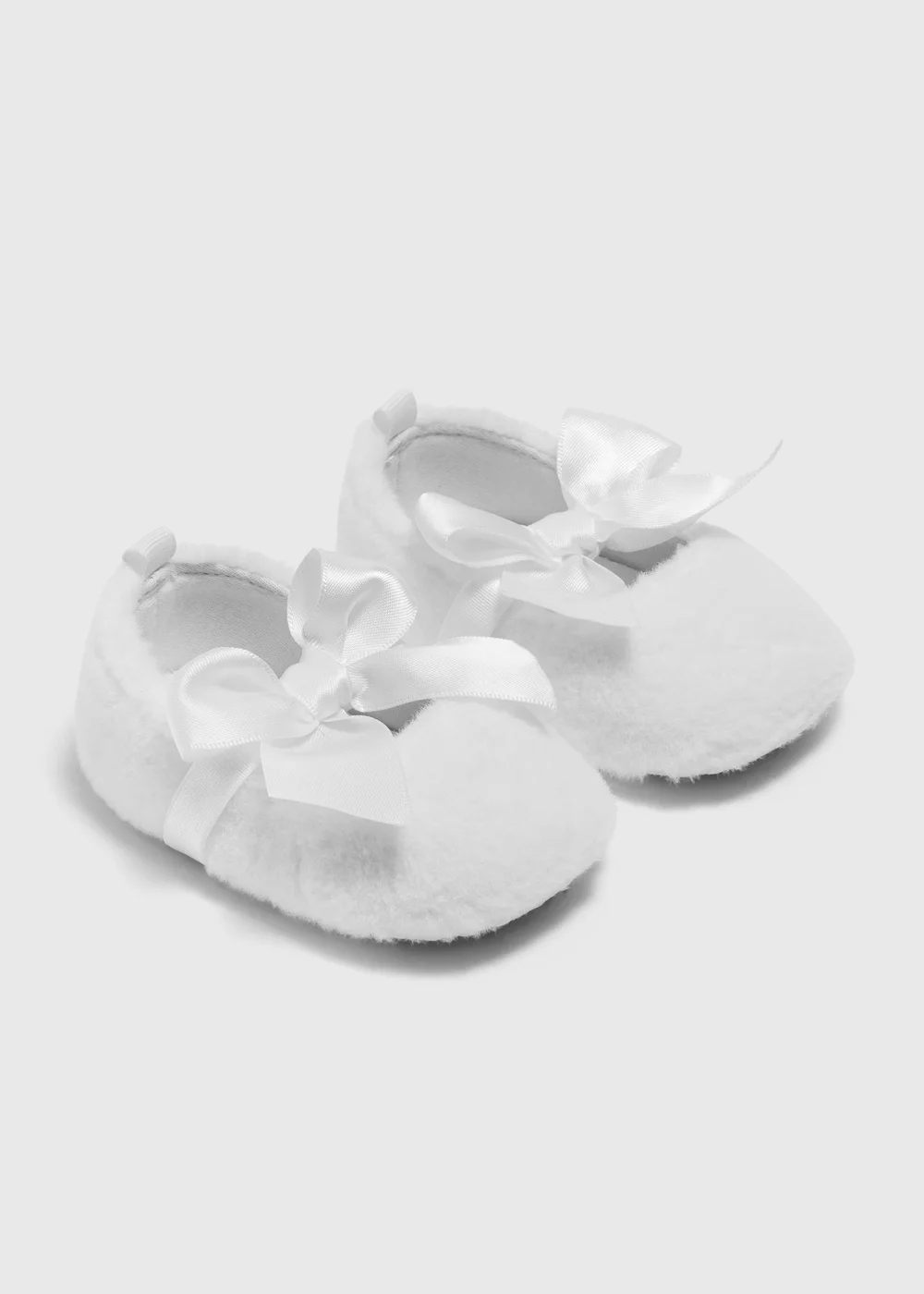 Cream Faux Fur Ballet Shoe (Newborn-18mths) - 6-9 months Image 1