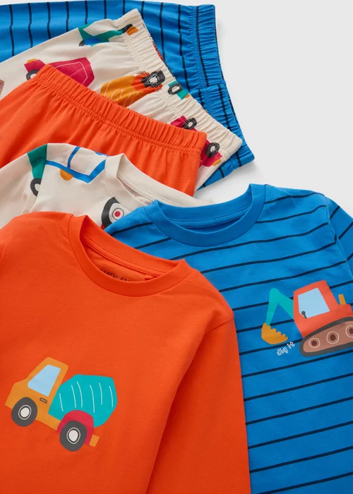 Boys 3 Pack Orange Transport Pyjama Set (1-7 Yrs) - 1-1.5 Yrs Image 2