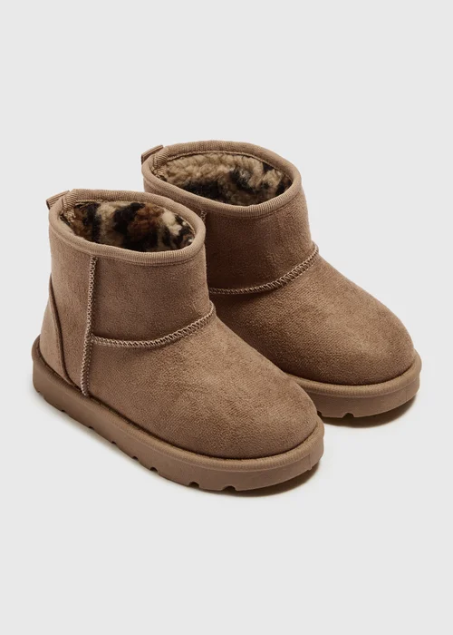 Girls Tan Snug Boots (Younger 4-9) - 4 Infants Image 1