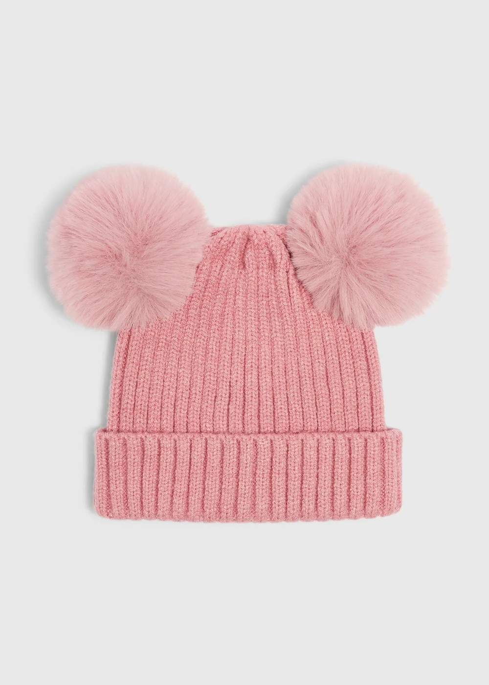 Baby Pink Pom Pom Beanie (0-24mths) - Up to 1 Month Image 1