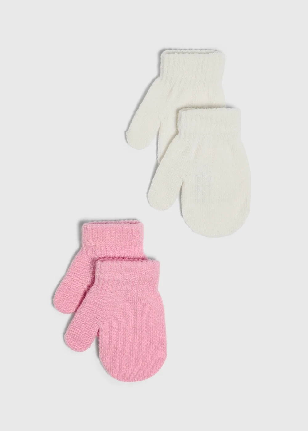 2 Pack Cream & Pink Magic Mittens - One Size Image 1