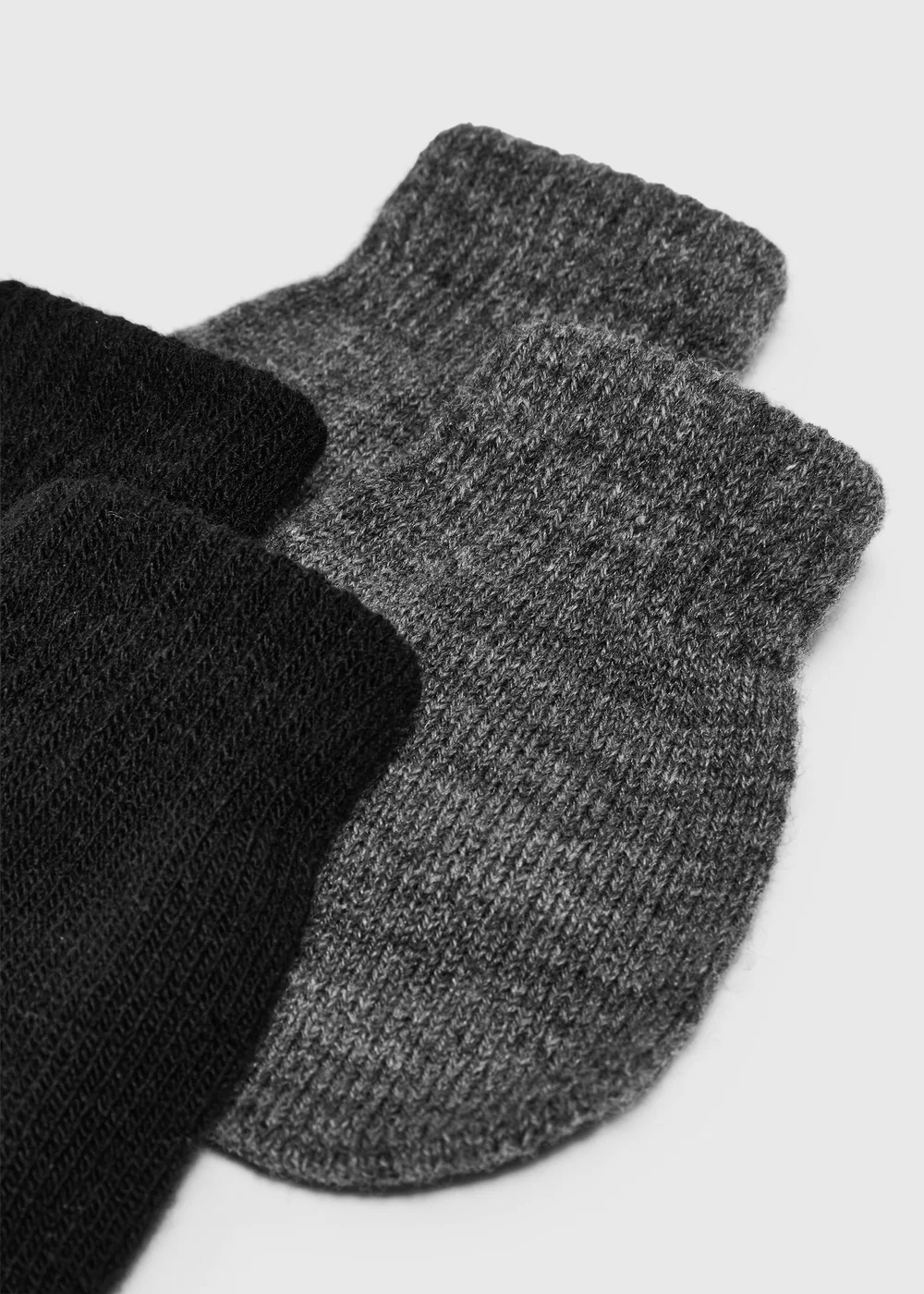 2 Pack Boys Grey/Black Mittens - One Size Image 2