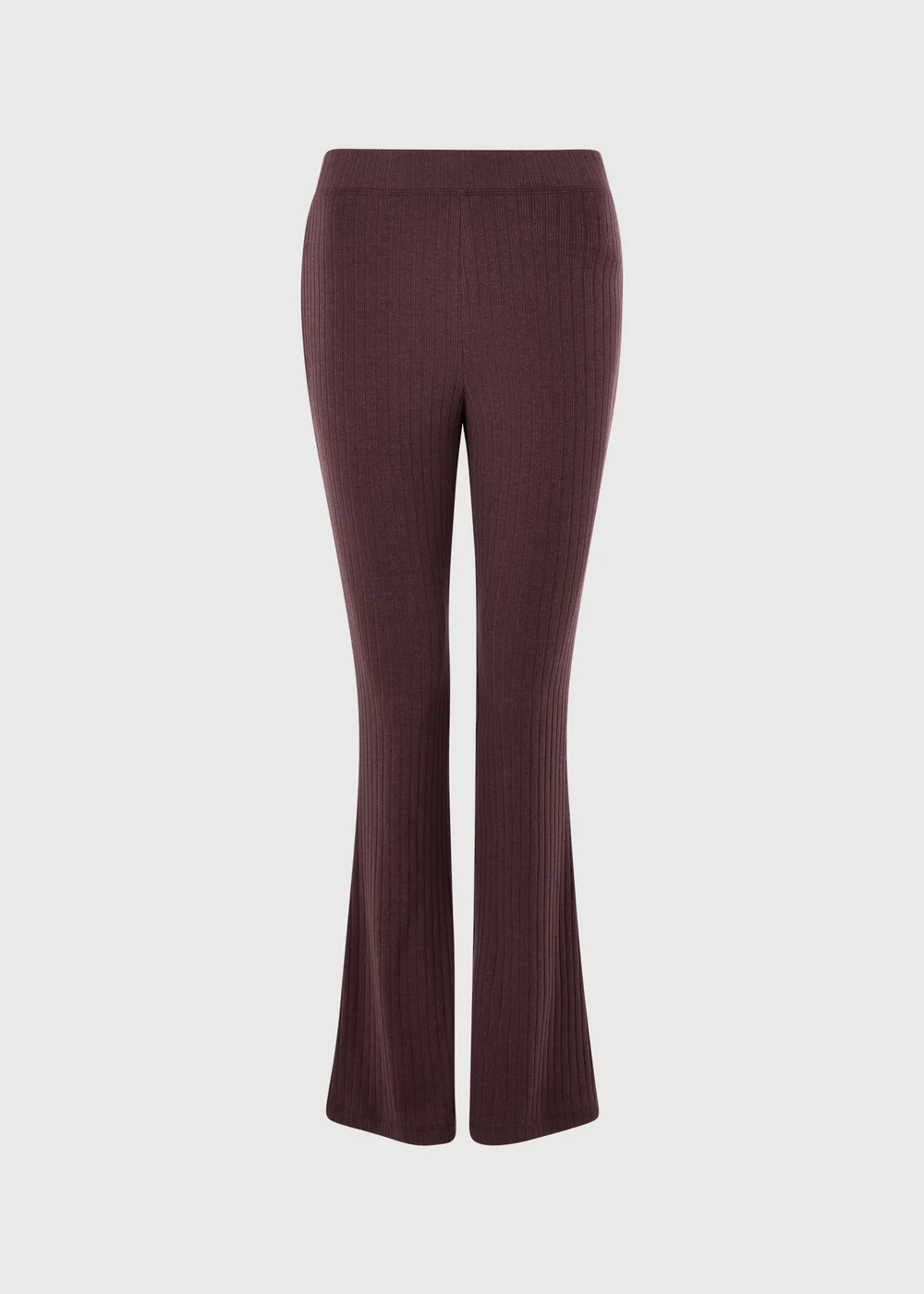 Raisin Ribbed Co Ord Flared Leggings - 8 Image 4