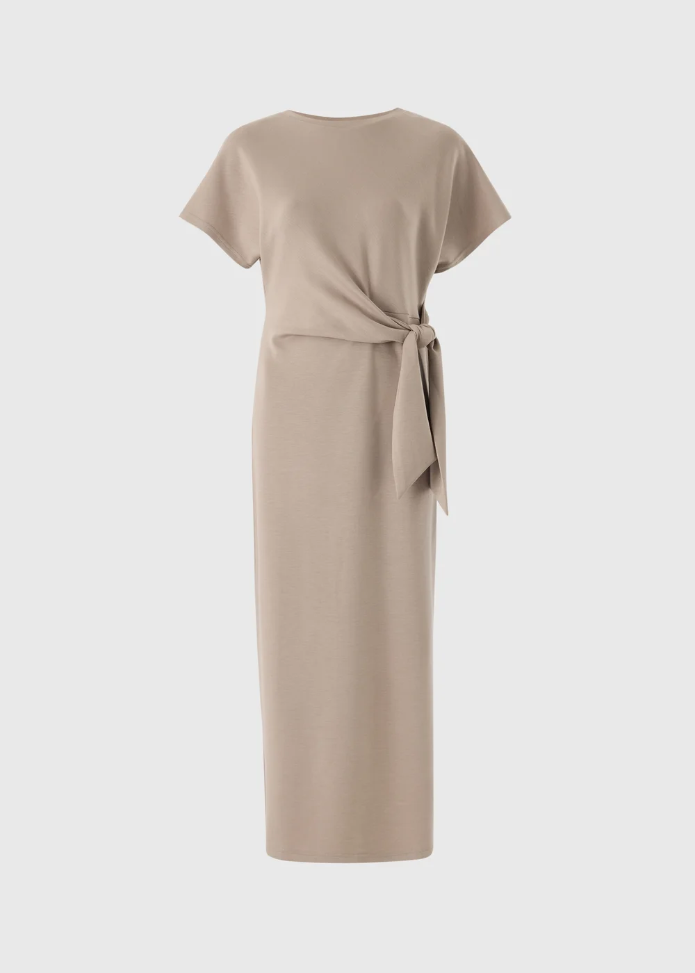 Papaya Petite Mocha Scuba Tie Waist Midi Dress - 6 Image 1