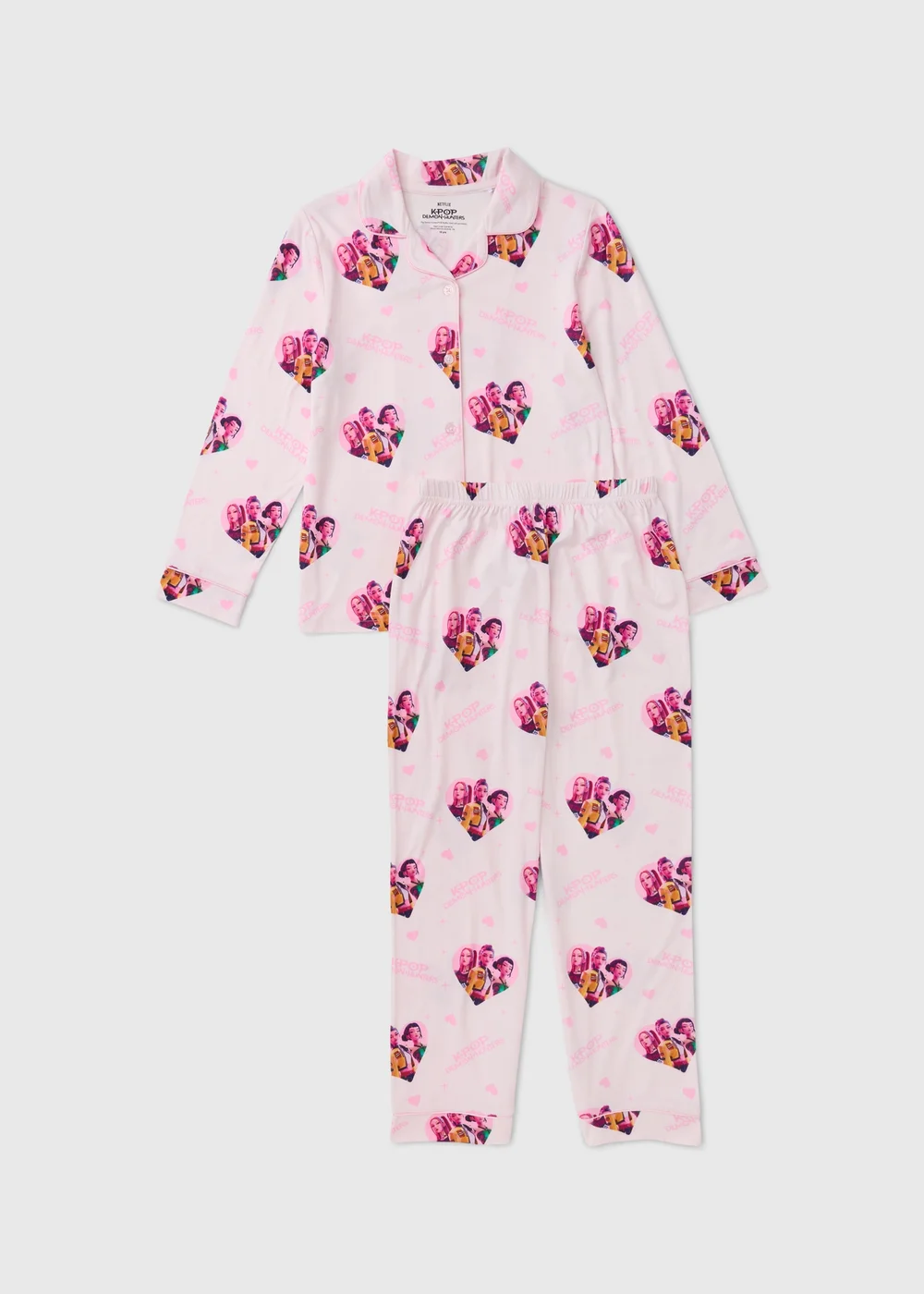 KPop Demon Hunters Kids Pink Soft Touch Pyjamas (5-13yrs) - 6-7 Yrs Image 1