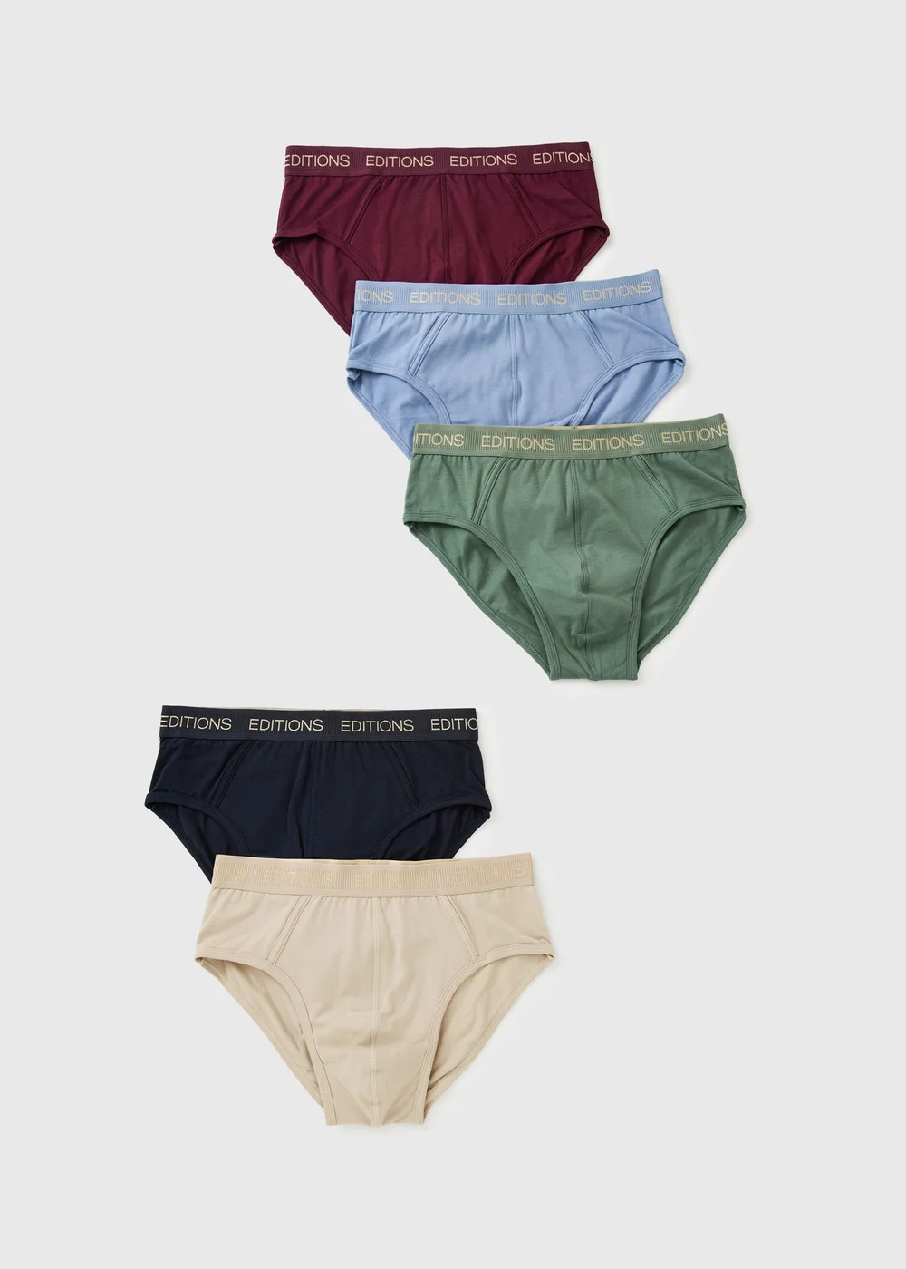 5 Pack Multicoloured Plain Briefs - S Image 1