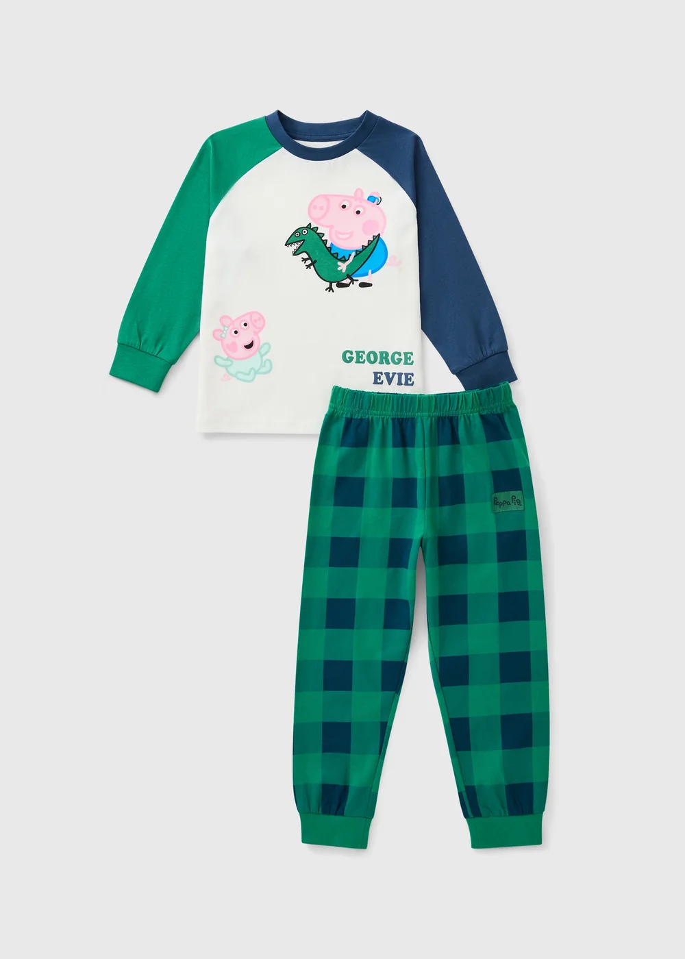 Peppa Pig George Boys Cream Check Pyjama Set (1-5yrs) - 1-1.5 Yrs Image 1