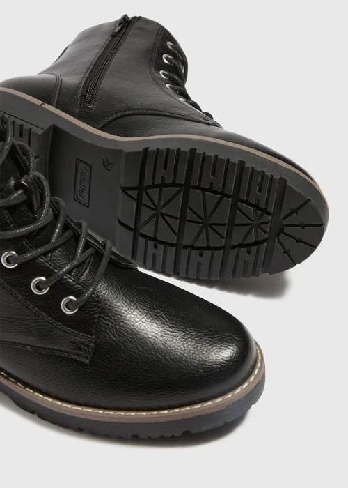 Black Lace Up Boots - 3 Image 3