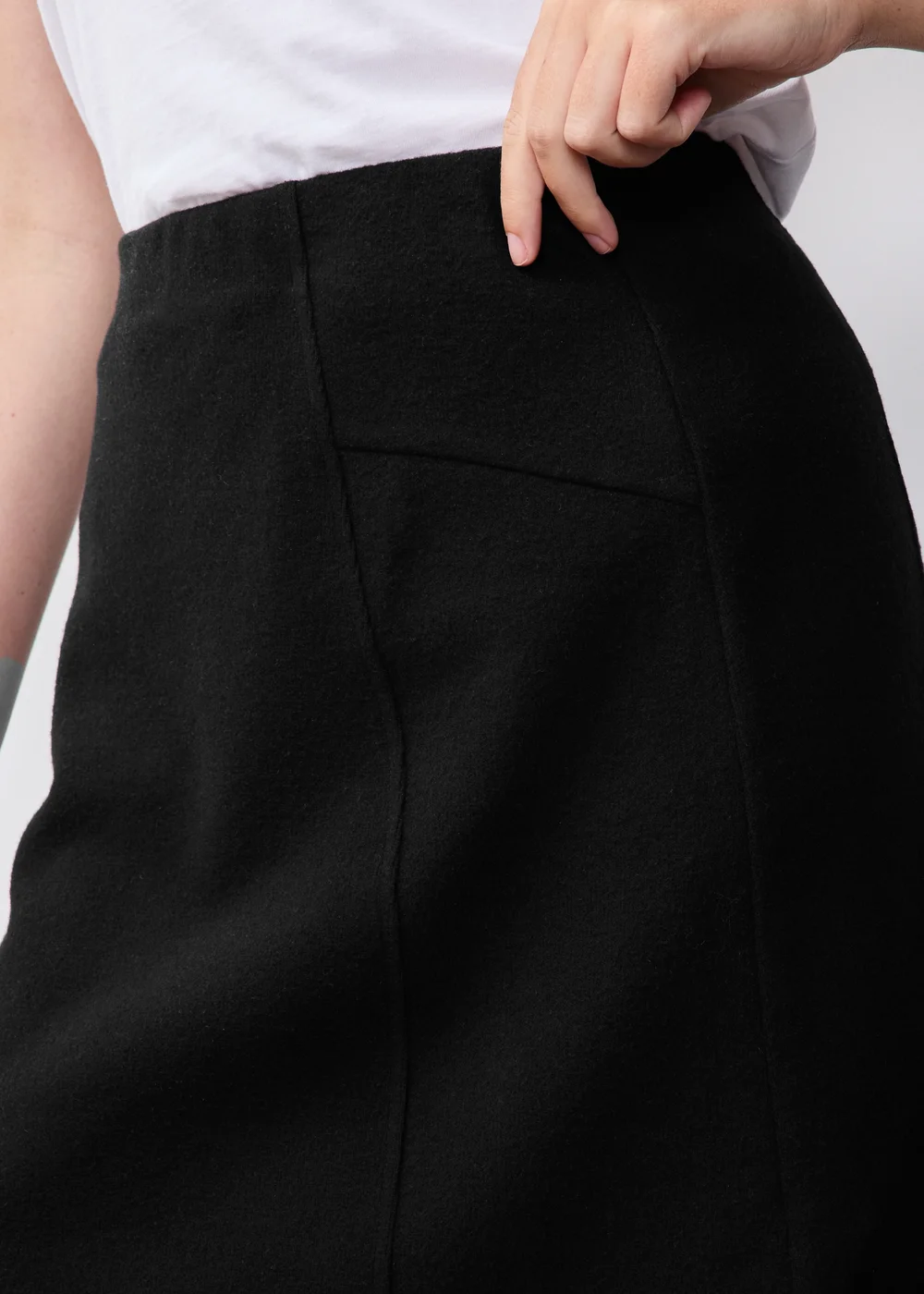 Black Brushed Mini Skirt - 6 Image 3