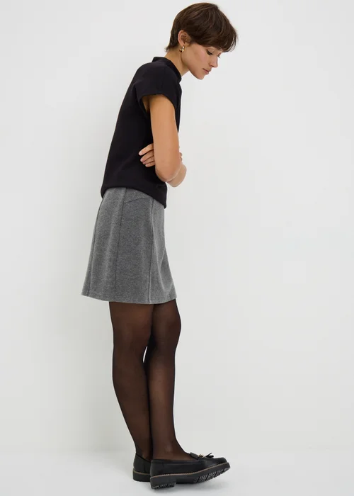 Grey Brushed Mini Skirt - 6 Image 2