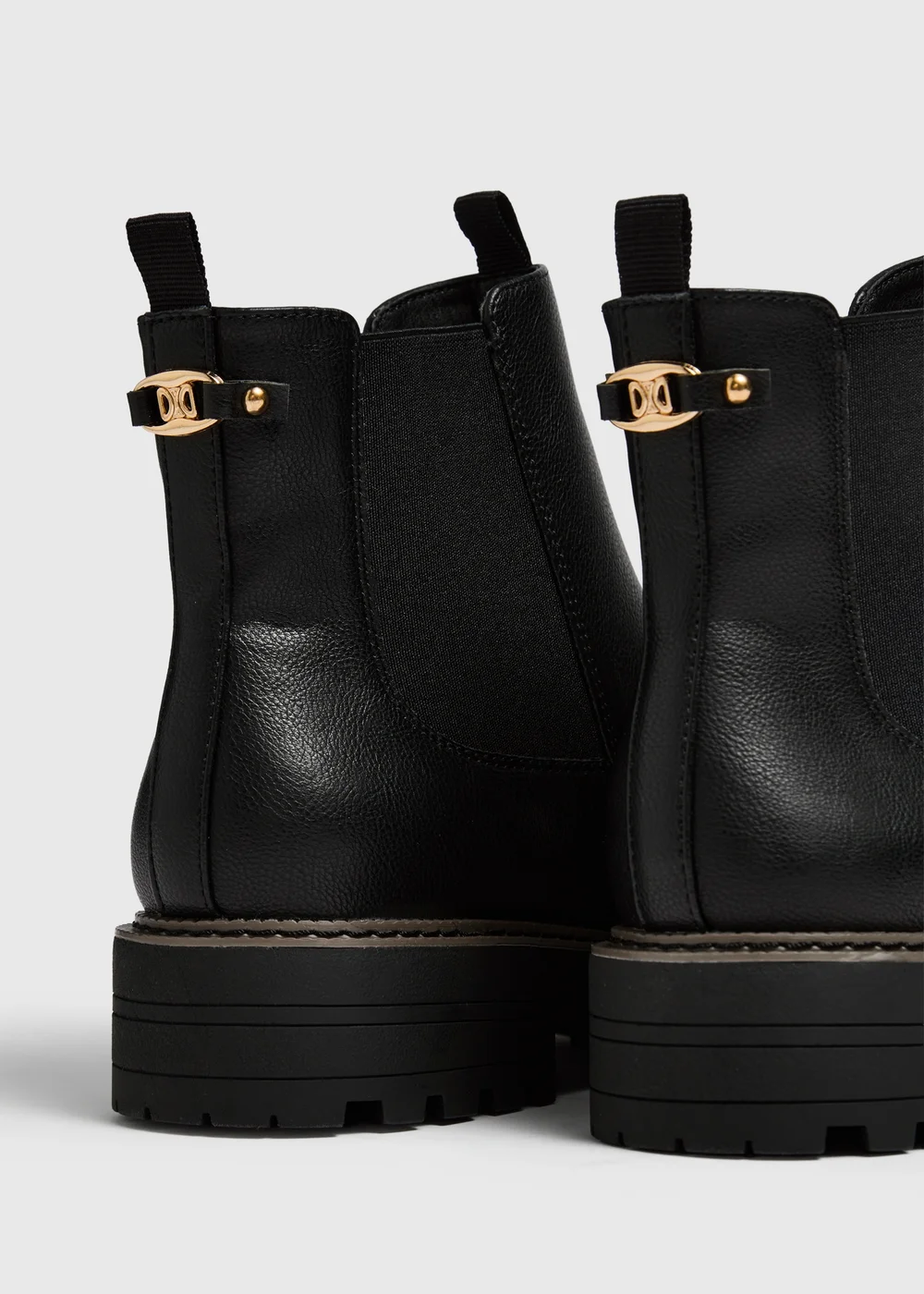 Black Faux Leather Chelsea Boot - 3 Image 3