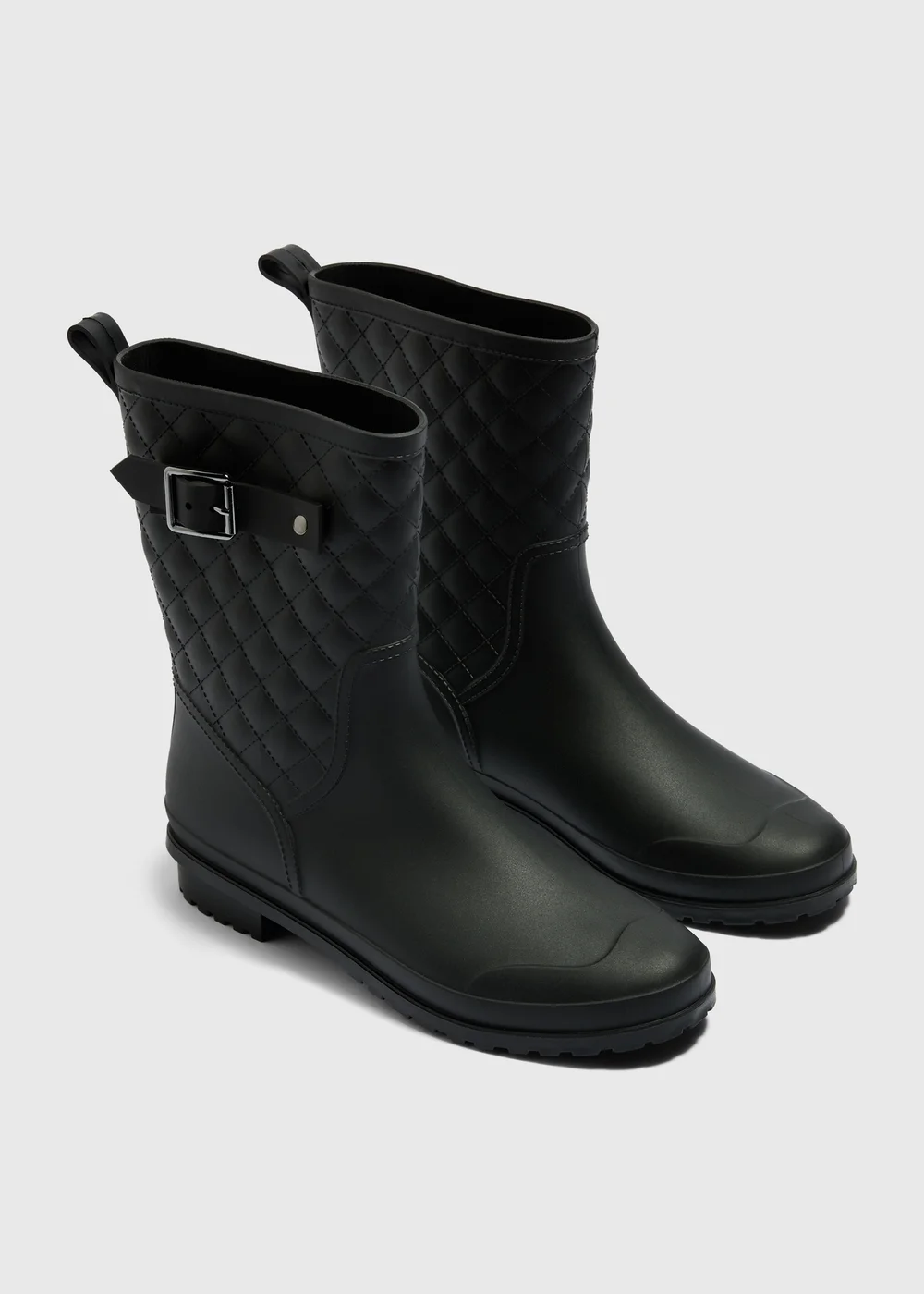 Black Quilted Wellies - 3 Image 1