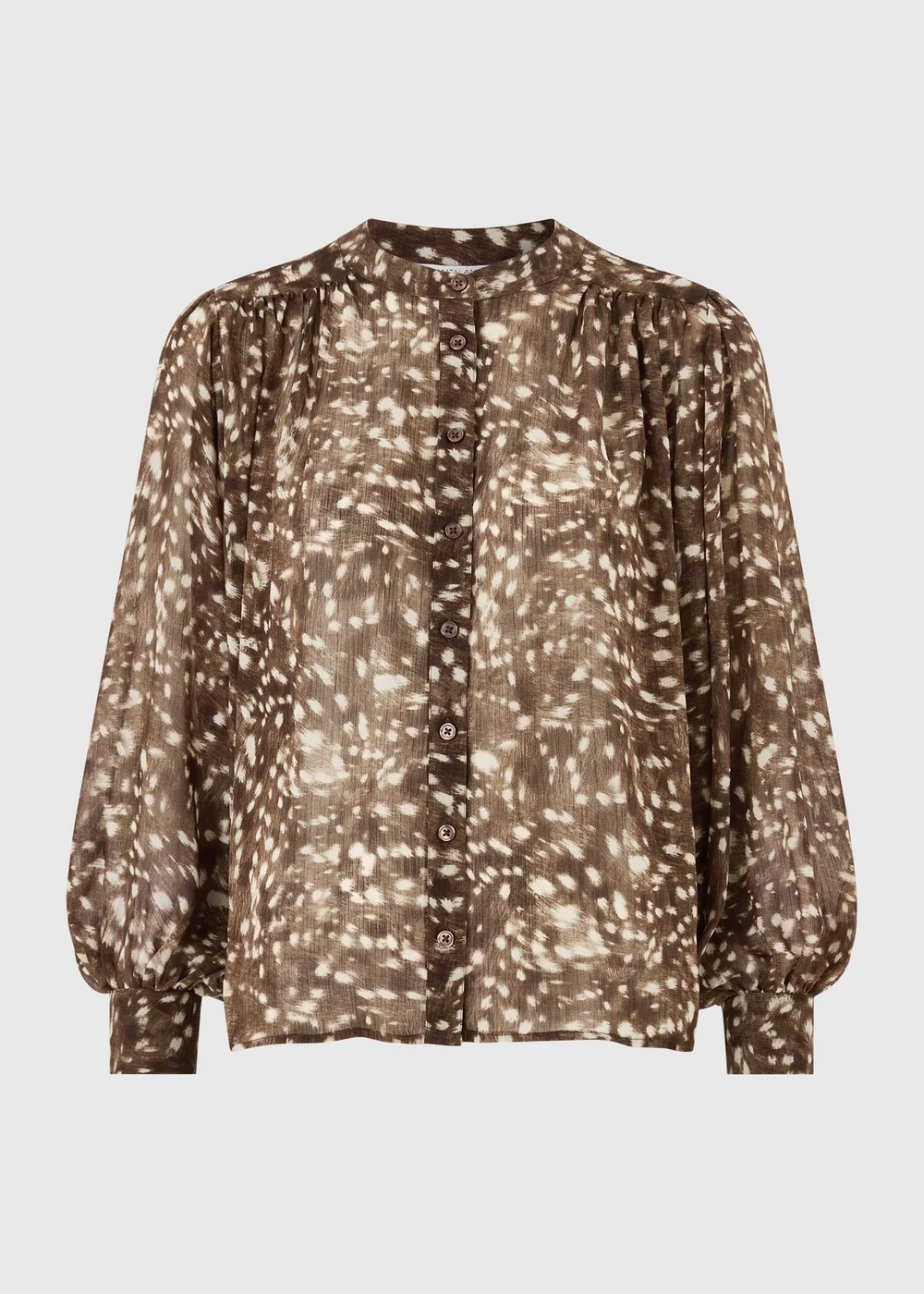 Brown Animal Print Co Ord Blouse - 8 Image 5