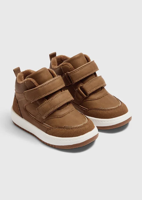 Boys Tan Double Strap High Top Boots (Younger 4-12) - 4 Infants Image 1
