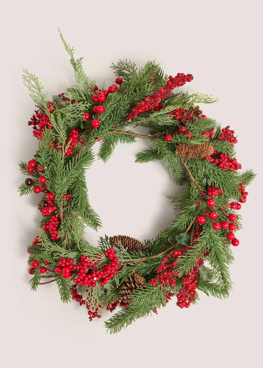 Red Pre-Lit Berries Christmas Garland Image 1