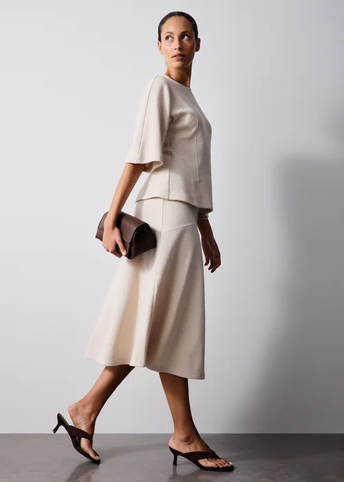 Oatmeal Cosy Midaxi Co Ord Skirt - 8 Image 1