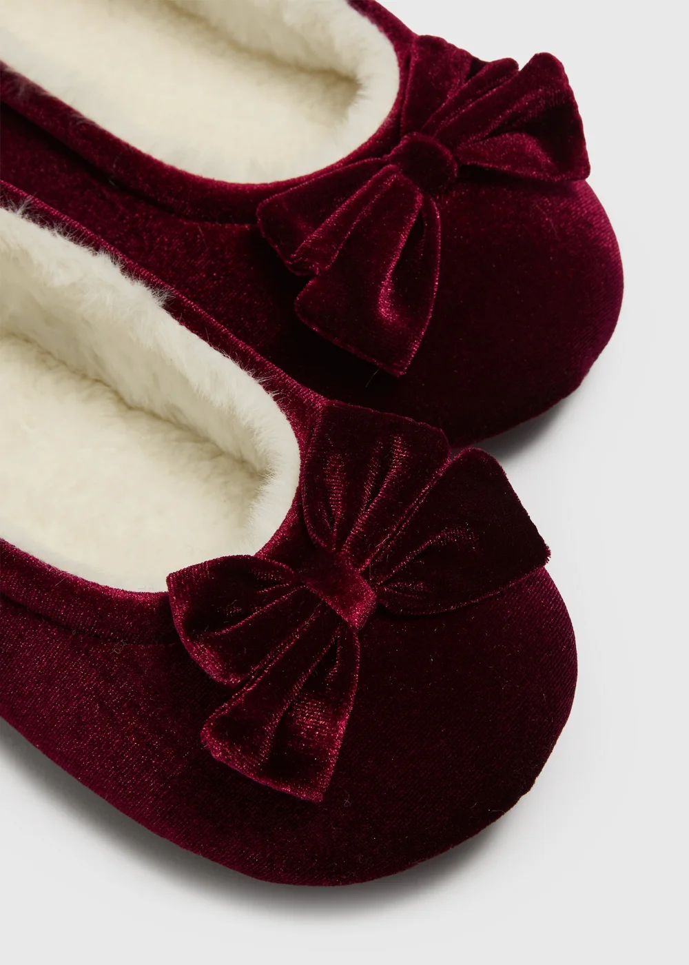 Burgundy Velvet Ballet Slippers - 3 Image 2