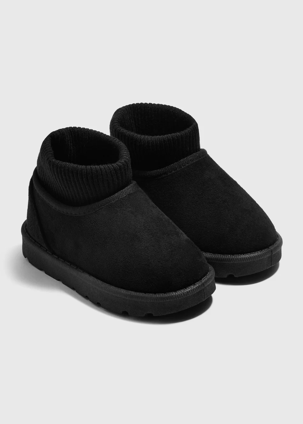 Boys Black Knit Top Snug Boots (Younger 4-12) - 4 Infants Image 1