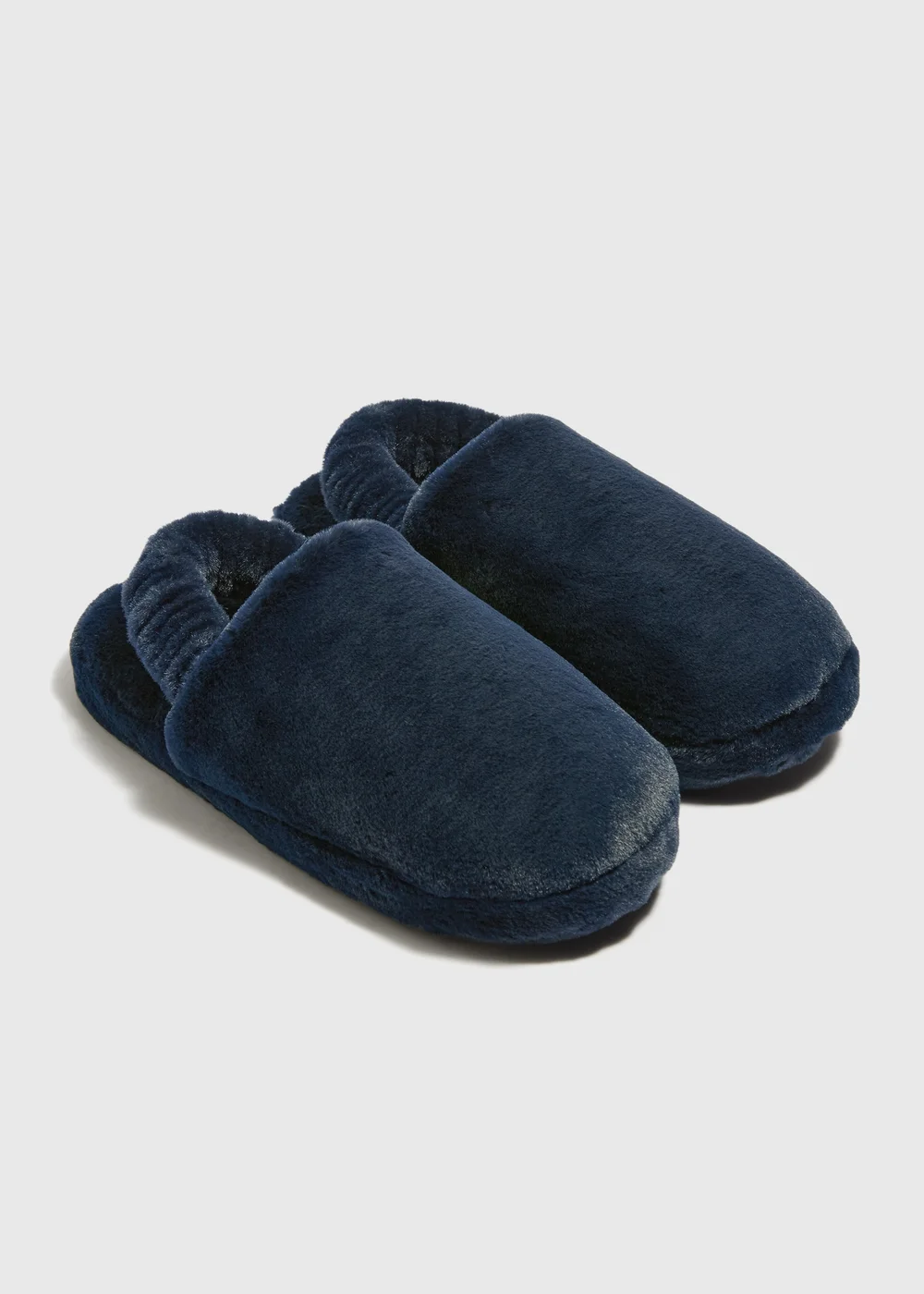 Navy Elasticated Mule Slippers - S Image 1