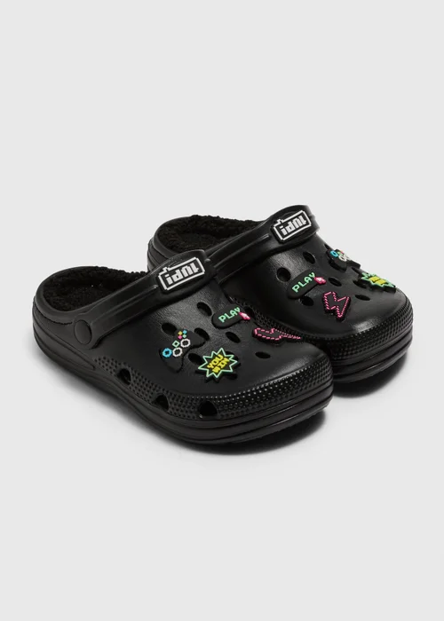 Boys Black Game On Clogs (Younger 8-Older 6) - 8-9 Infants Image 1