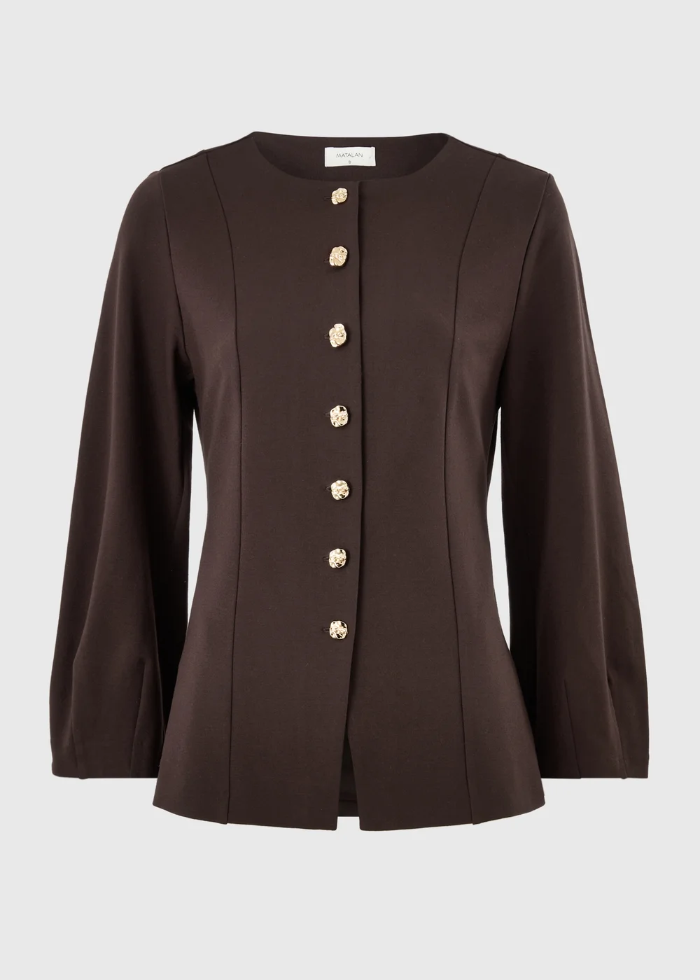Brown Ponte Fit & Flare Co Ord Jacket - 8 Image 4