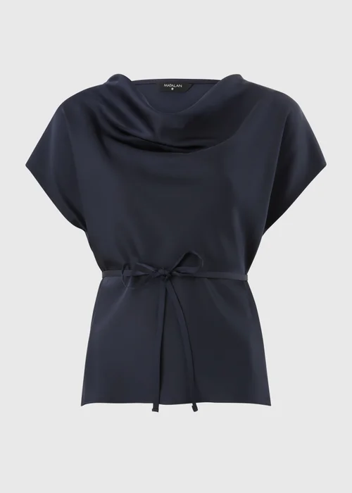 Navy Satin Drape Co-Ord Top - 8 Image 2