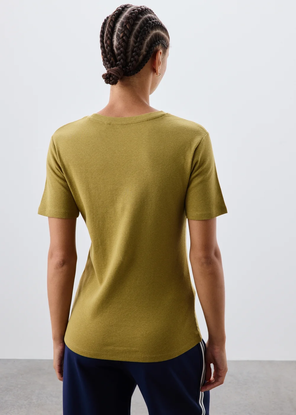 Olive Fitted Short Sleeve Top - 8 Image 2
