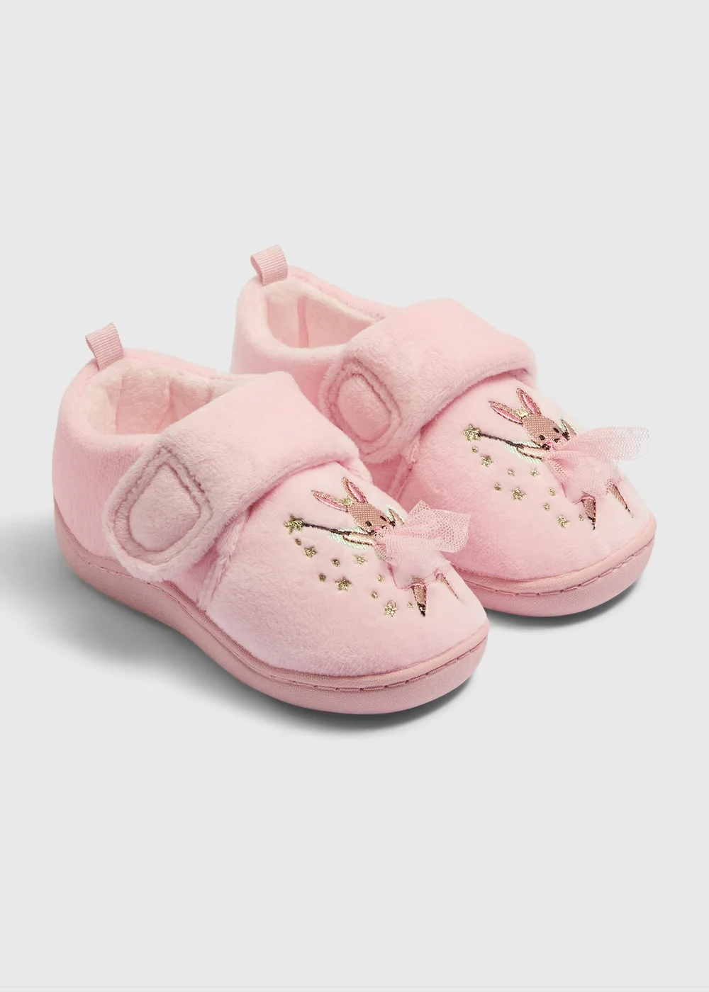 Girls Pink Mouse Cupsole Slippers (Younger 4-Older 12) - 4-5 Infants Image 1