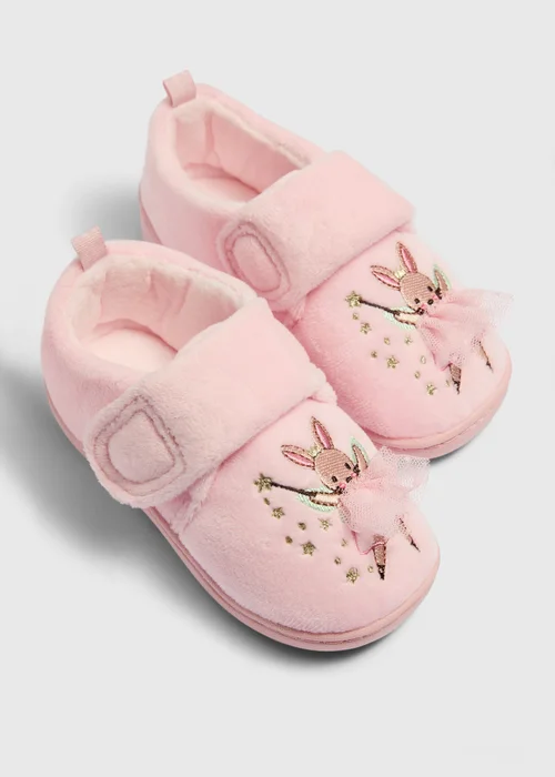 Girls Pink Mouse Cupsole Slippers (Younger 4-Older 12) - 4-5 Infants Image 2