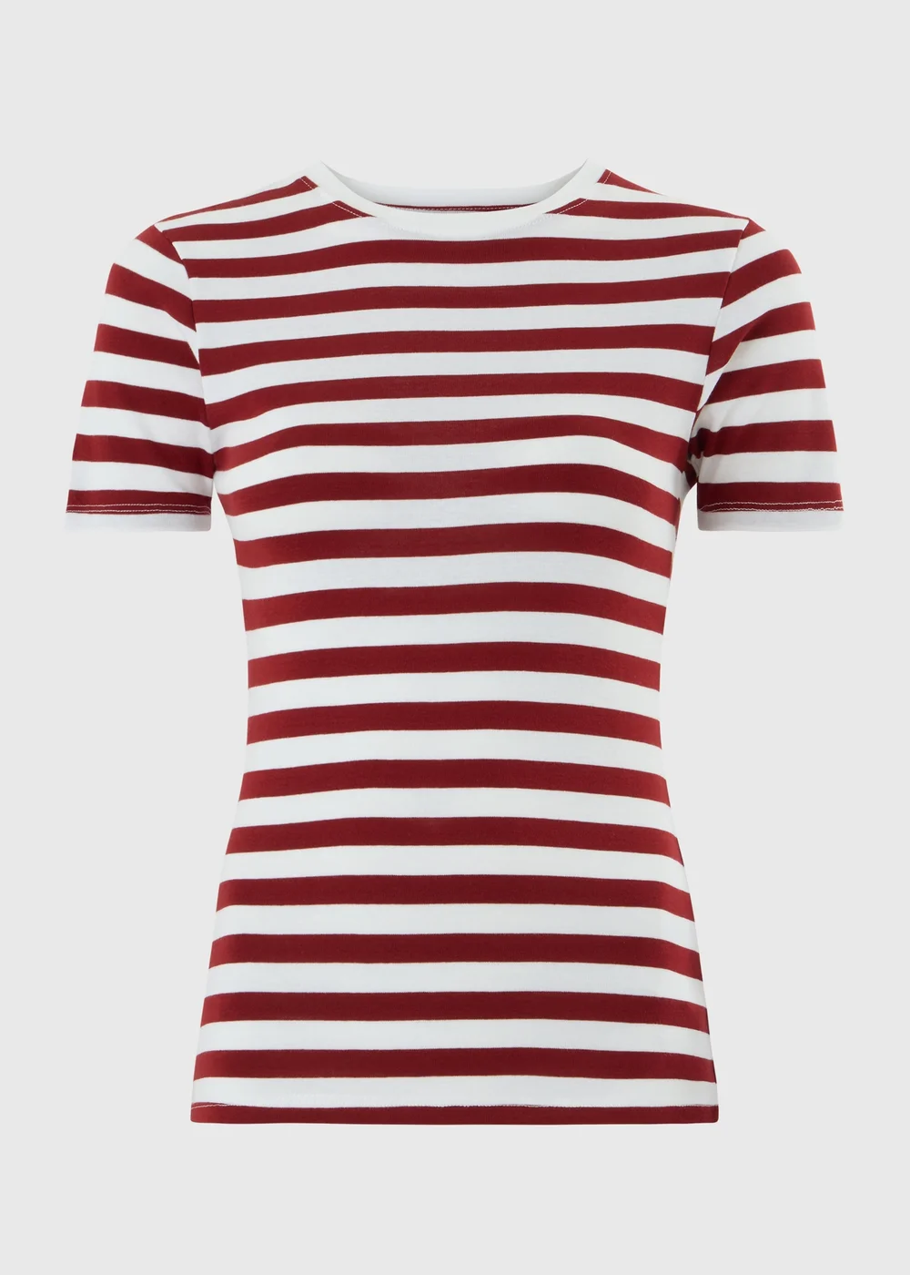 Red/White Striped Fitted T-Shirt - 8 Image 3