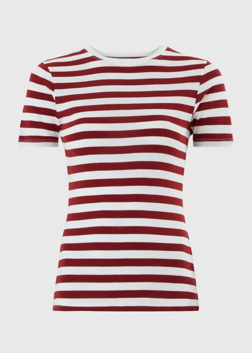 Red/White Striped Fitted T-Shirt - 8 Image 3