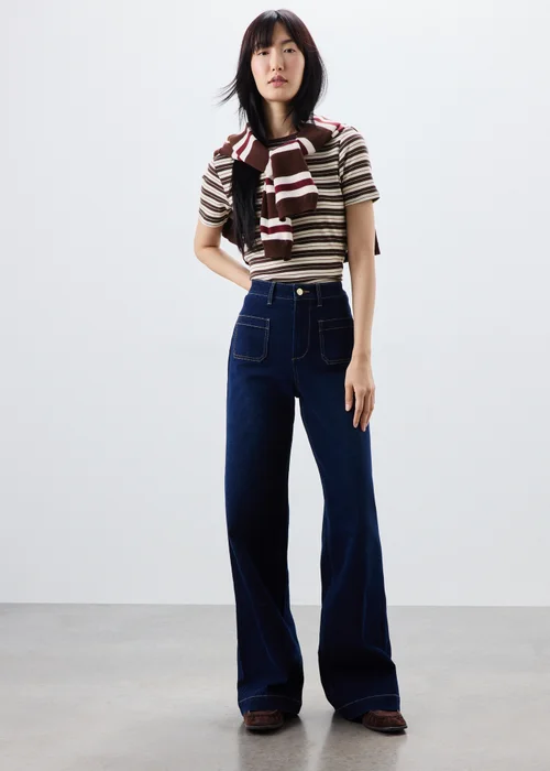 Cream Striped Fitted T-Shirt - 12 Image 2