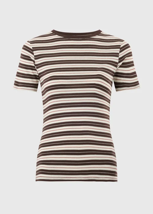 Cream Striped Fitted T-Shirt - 12 Image 3
